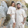 Σετ T-shirt & Βερμούδα CAMVAS – Sand Beige / Μαύρο