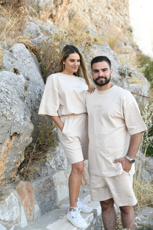 T-shirt CAMVAS - Sand Beige / Μαύρο