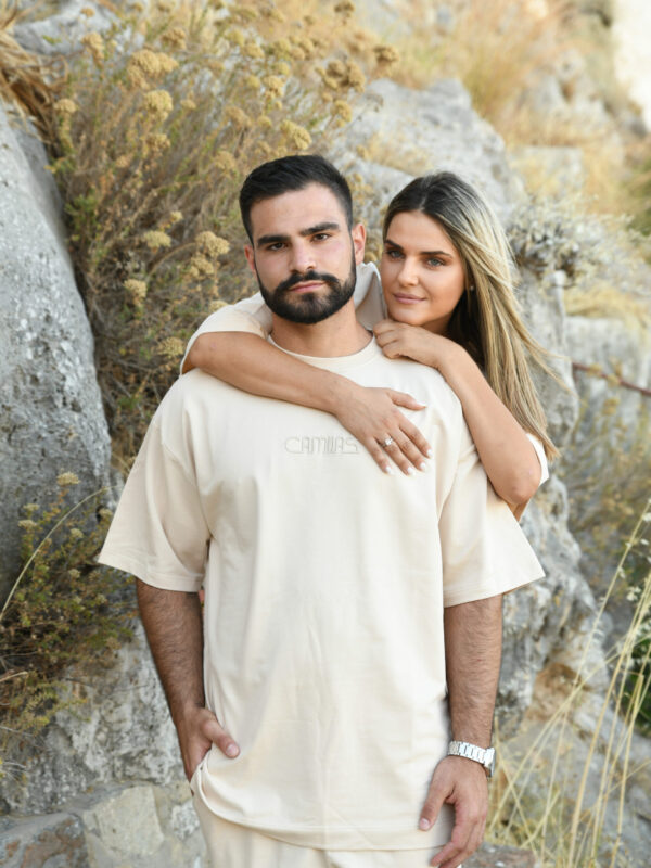T-shirt CAMVAS - Sand Beige / Μαύρο