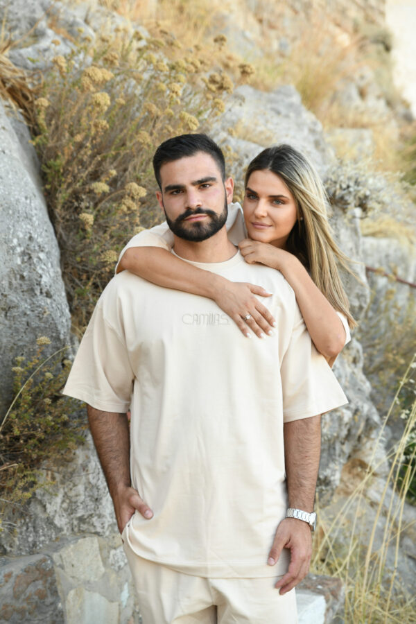 T-shirt CAMVAS - Sand Beige / Μαύρο