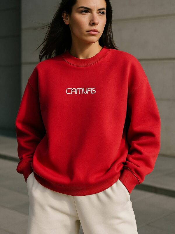 Oversized CAMVAS Sweatshirt – Red