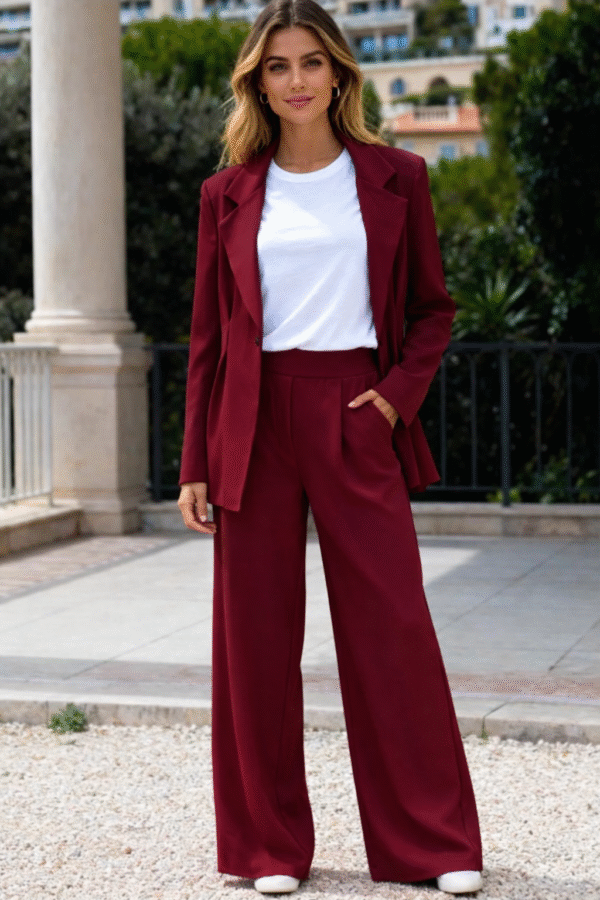 “Bordeaux Power Suit”