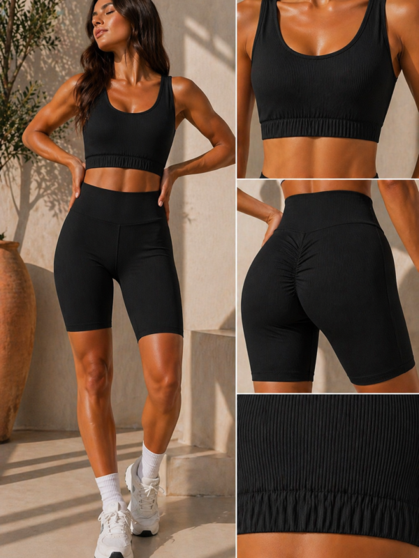 Ribbed Sculpt Set – Black