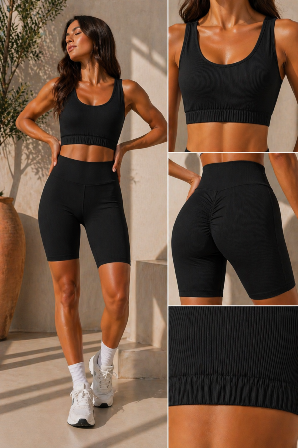 Ribbed Sculpt Set – Black