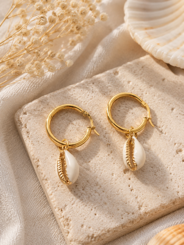 Golden Shell Hoops