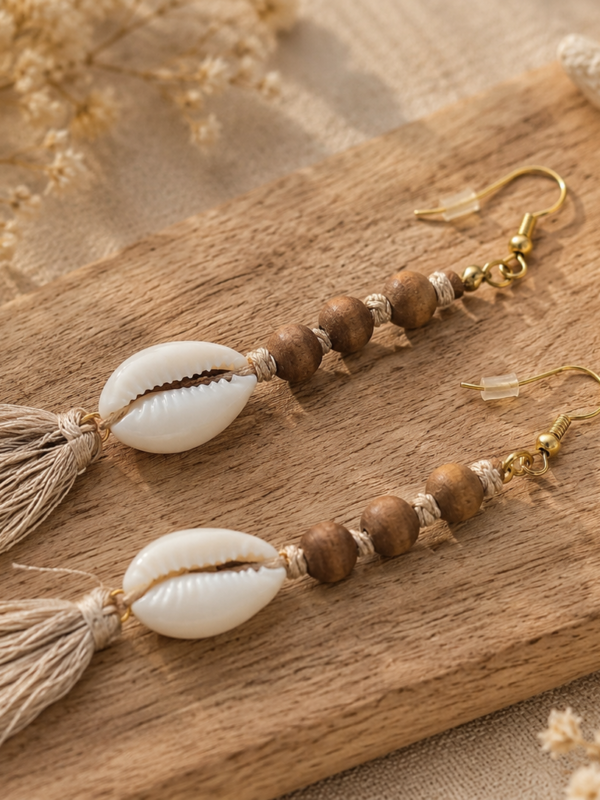 Boho Shell Tassel Earrings