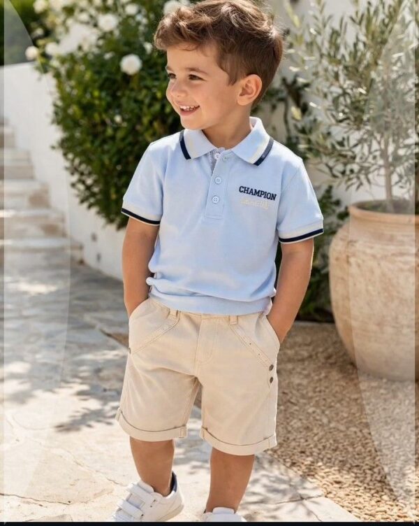 Little Gentelman polo set -sky blue