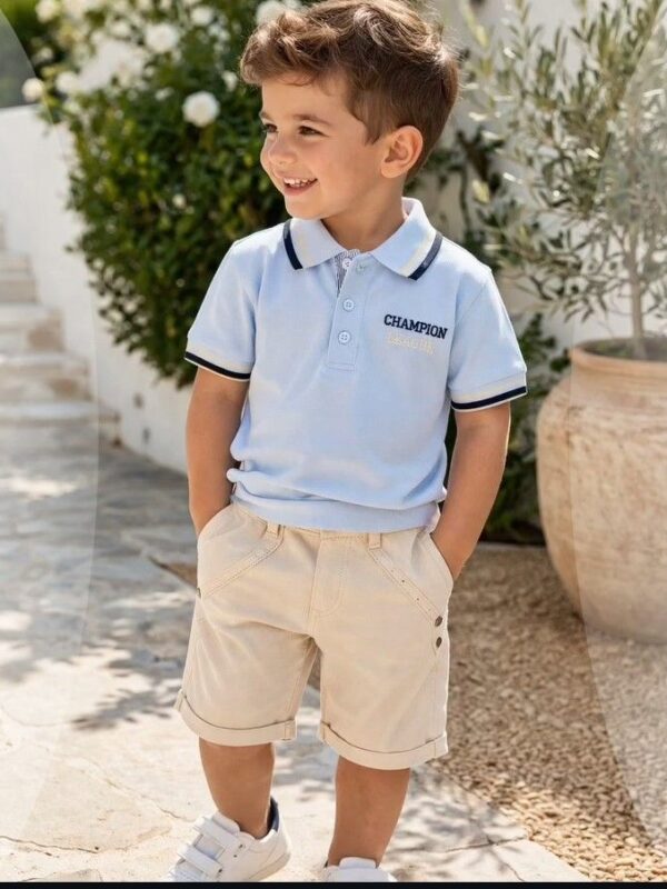 Little Gentelman polo set -sky blue