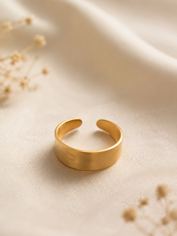 Gold Wave Adjustable Ring