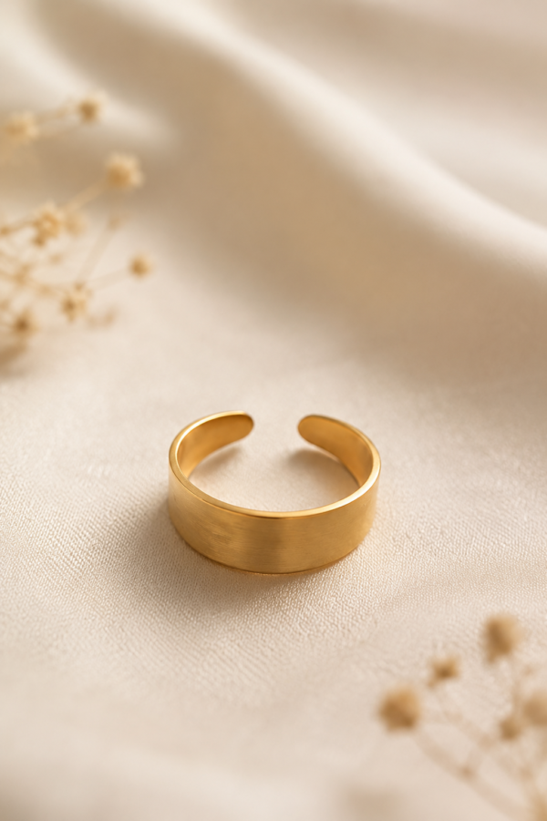 Gold Wave Adjustable Ring