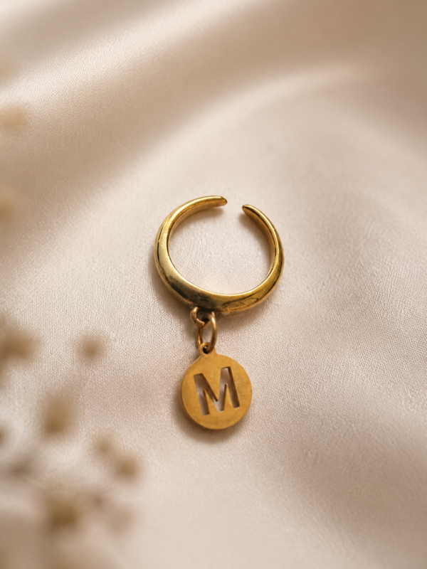 Initial Charm Ring – Letter M