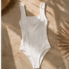 Essential Square  Bodysuit-white
