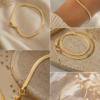 Gold Flat Snake Chain Bracelet