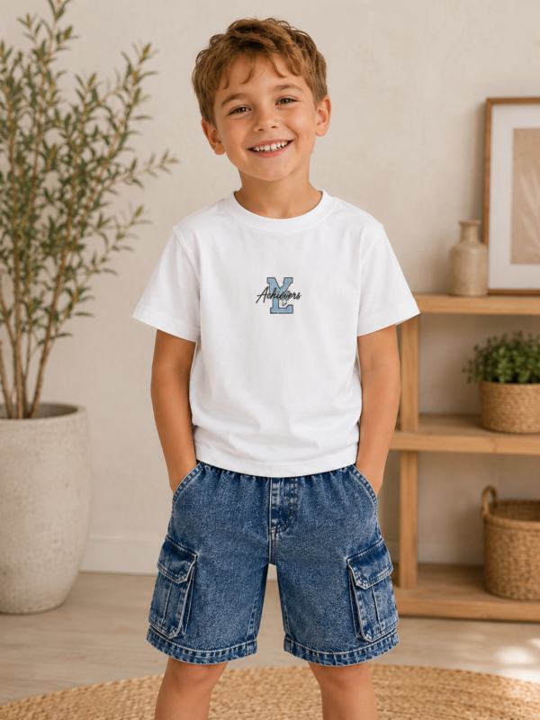 Achievers Denim Vibes Set-White