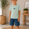 Achievers Denim Vibes Set-mint pastel
