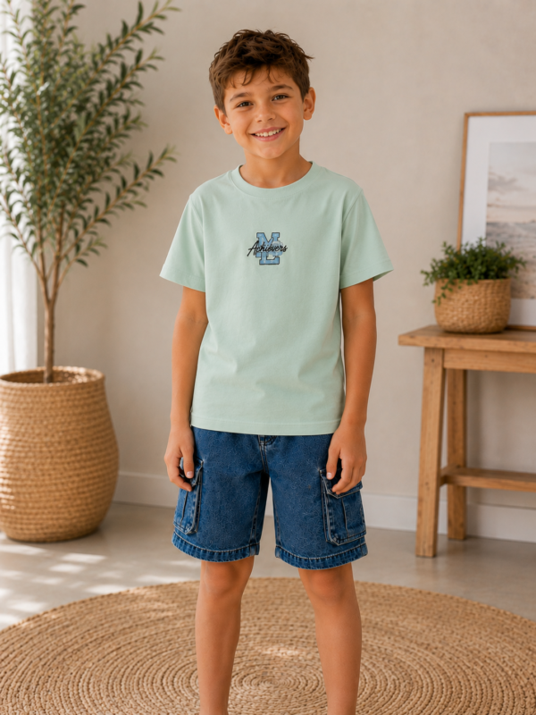 Achievers Denim Vibes Set-mint pastel