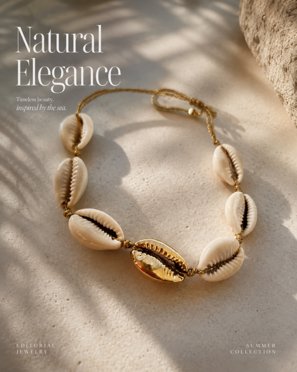Golden Shell Cord Bracelet