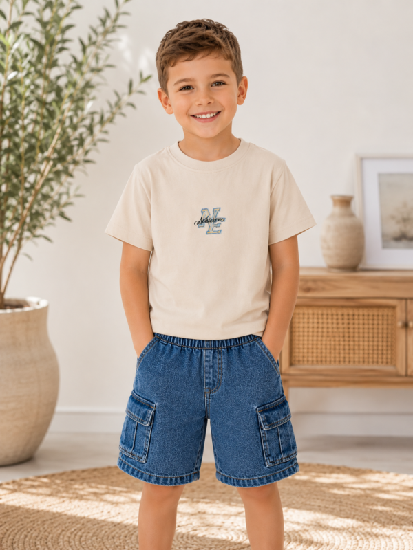 Achievers Denim Vibes Set-beige