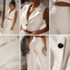 Straw Touch Tailored Set – White
