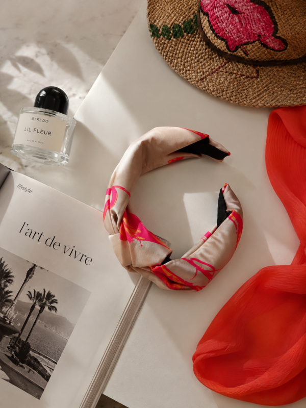 Satin Coral Headband – Beige