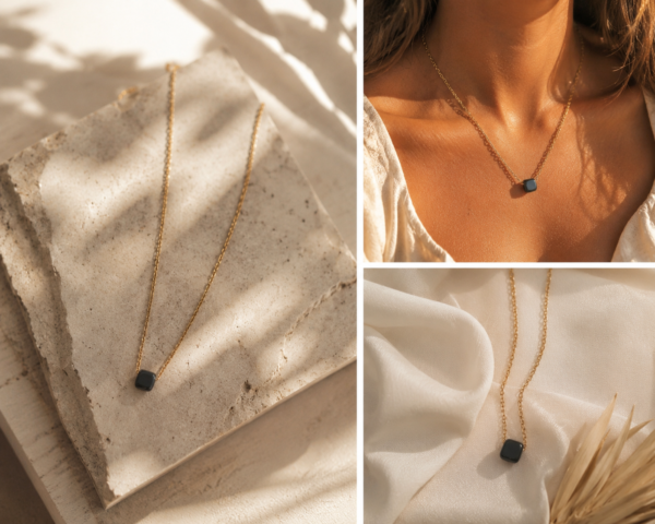 Black Cube Necklace