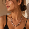 Rose Gold Shell Cord Necklace