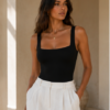 Essential Square  Bodysuit-black