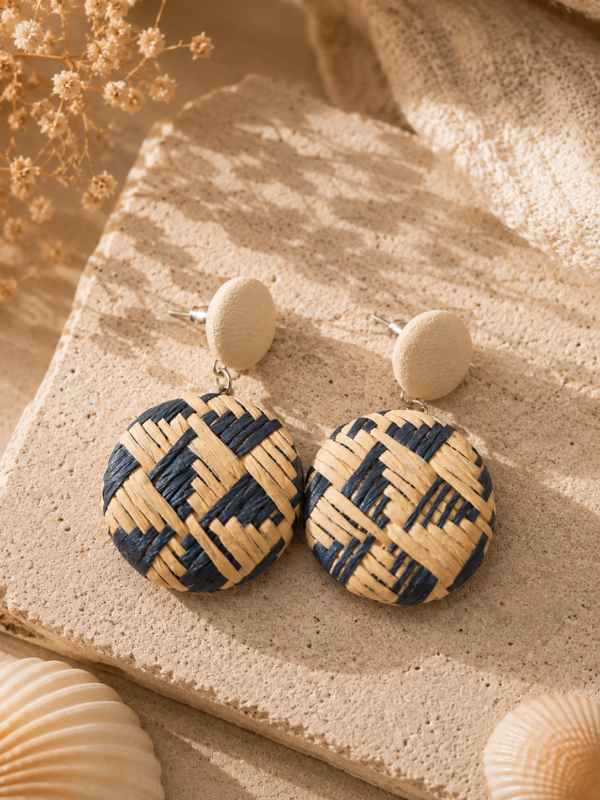 Raffia Blue Earrings
